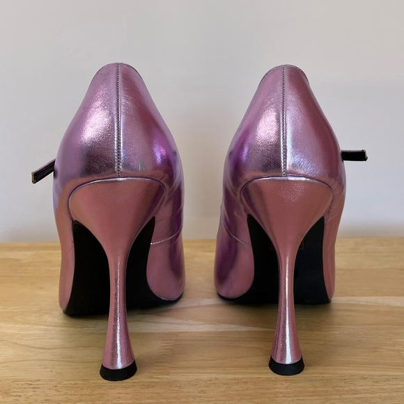 Metallic Vegan Leather High Heels - Picture 7 of 8